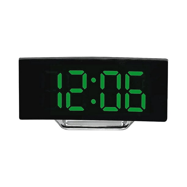 Reloj de mesa electrónico Pisexur para hombre, pantalla grande LED curva, despertador, reloj digital electrónico inteligente para dormitorio, oficina, electrónica para niños, organizador de electróni