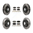 thumbnail image 1 of Transit Auto Front Rear Coated Drilled Slotted Disc Brake Rotors and Ceramic Pads Kit for Car 2016 Chevrolet Cruze with 268mm Diameter Rotor KDT-100205, 1 of 11