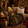 thumbnail image 3 of Jack O Lantern Arch with Bats Haunted House and Glowing Moon, Spooky Gothic Halloween Style for Halloween Lovers, Warm Flannel Blanket for Living Room and Playroom, Halloween Gift, Home Decor, 3 of 6