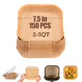 thumbnail image 1 of Forros de papel pergamino Air Fryer, 19 cm cuadrados, 150 unidades, 1 of 7