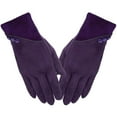 thumbnail image 2 of BadPiggies Womens Winter Warm Gloves Sensitive Touchscreen Texting Fingers Fleece Lined Windproof Suede Gloves Christmas Gift - Purple, 2 of 9