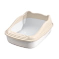 thumbnail image 2 of Cat Litter Box, Beige, Semi-Enclosed Open Toilet, Deodorant Feces Tray, Splash Proof, Pet Supplies TeashCHAT, 2 of 6