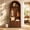 Walnut, variant on DRNANLIT 70.3" Arched Top Hall Tree with Bench and Storage, 4 Hooks & 2 Doors, Natural
