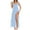 Light Blue Dress, variant on Htigea Womens Ruffle Strap High Slit Maxi Dress Sleeveless Square Neck Backless Party Club Dresses Evening Holiday Wedding Guest Dress Coffee,S