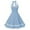 Sky Blue, variant on IROINNID Women's Stripe Polka Dots Retro Neck Swing Dress Sleeveless Dress A-Line Stripes Dress