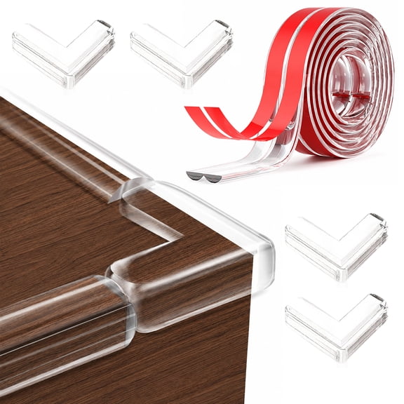 Baby Proofing, Clear Edge Protector Strip, Silicone Soft Corner Protectors for Kids Safety with Pre-Taped Strong Adhesive, Edge Protectors for Cabinets, Tables, Drawers