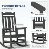 SERWALL Outdoor Rocking Chair Set of 2, HDPE Patio Rocking Chair, Heavy ...
