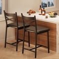 thumbnail image 2 of JoanKaren 22" Counter Height Bar Stools Set of 2,Upholstered Bar Chairs with Back and Cushion for Kitchen Island,Apartment,Dining Room,Black, 2 of 8