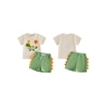 thumbnail image 2 of Cenuakty Toddler Baby Boy Birthday Dinosaur Outfit Short Sleeve T-shirt and Shorts 2 Piece Summer Set, 2 of 9