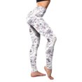 thumbnail image 3 of High Waist Athletic Leggings for Women | Tummy Control Pocket Yoga Pants Classic Retro Color Floral Graffiti Print Leggings White M, 3 of 6