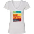 thumbnail image 3 of Inktastic Volunteering Eat Sleep Volunteer Repeat Women's V-Neck T-Shirt, 3 of 5