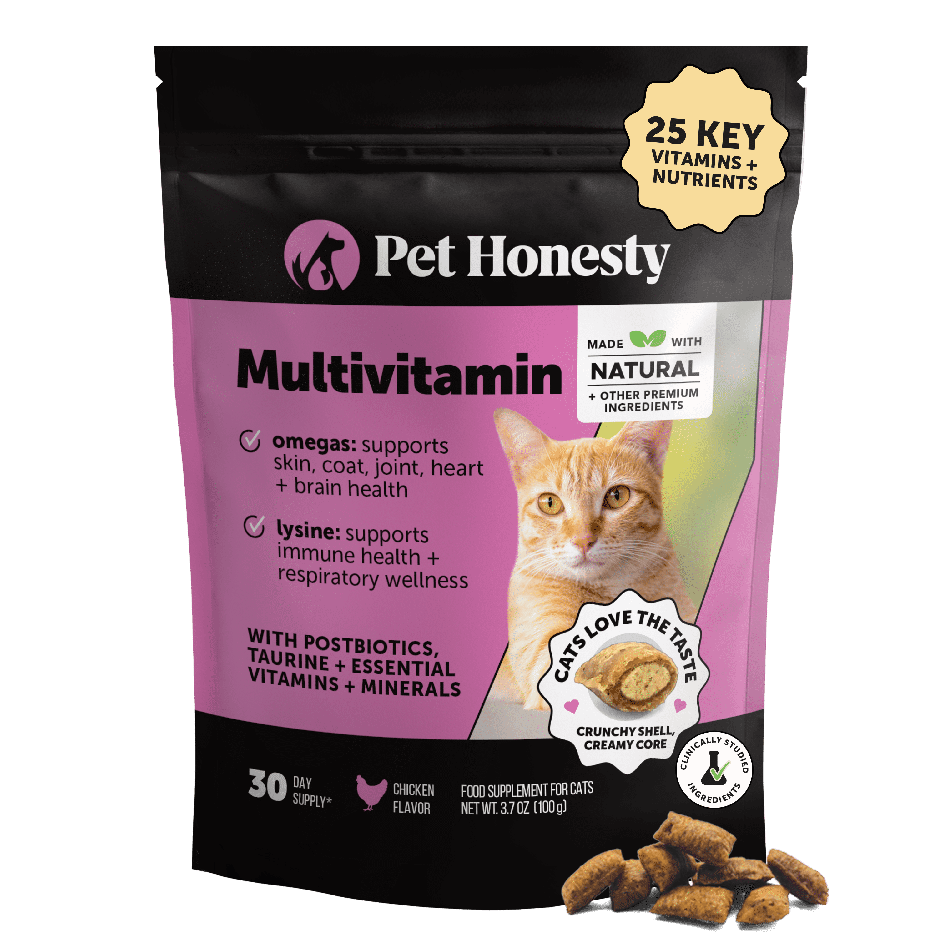 (2 pack) Dual Texture Multivitamin for Cats (Chicken Flavor)