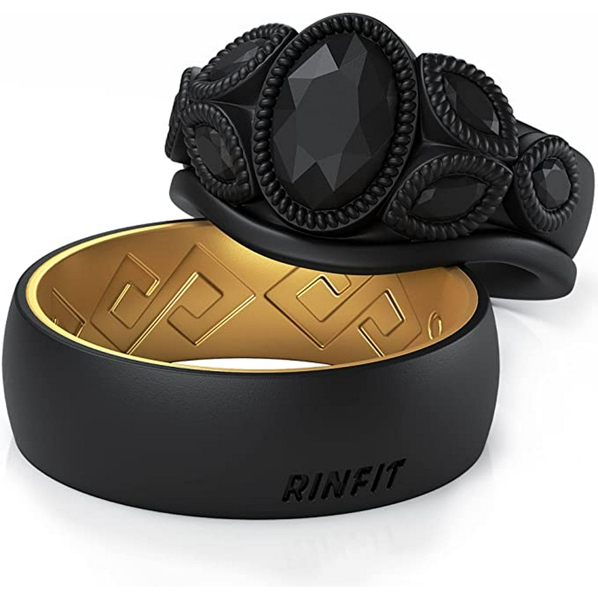 Rinfit Silicone Rings For Men - Silicone Wedding Bands Sets For Him -  Patented Design Rubber Wedding Rings - 4Love Collection 