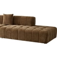 thumbnail image 3 of Modular Sectional Sofa Set with 2 Single Seats and a Loveseat, Linen Armless Sofa with Plastic Legs and Tufting Backrest, Modern Upholstered Sofa for Living Room, Apartment and Small Space, Brown, 3 of 6