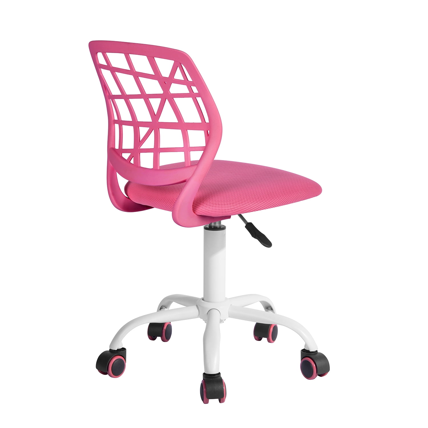 Homy Casa Teen Task Chair, Armless Office Chair Swivel with Soft Cushion for Study Kids Teens Child, Pink