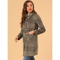 thumbnail image 4 of INSPIRE CHIC Gabardina larga de lana con cuello de solapa elegante de invierno para mujer Café L, 4 of 6