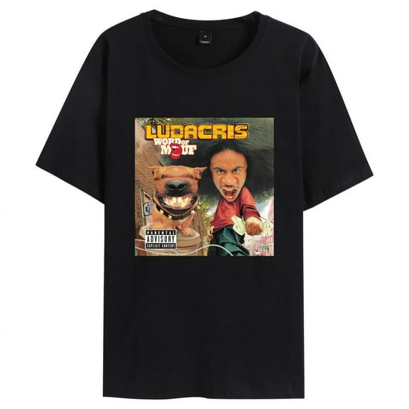 Fosskos Ludacris Merch T-Shirt Trendy Unisex Summer Short Sleeve Ludacris Hip-Hop Print Short Sleeve Top