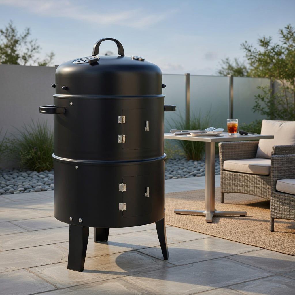 Resenkos Outdoor Patio Barbecue Cooker, Outdoor Grills,3-in-1 Charcoal BBQ Grill Cambo with Built-in Thermometer
