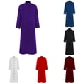 thumbnail image 3 of DuoJiaJ Mens Robe, Stand Collar Long Sleeve Gown Blue Sizes S-5XL, 3 of 4