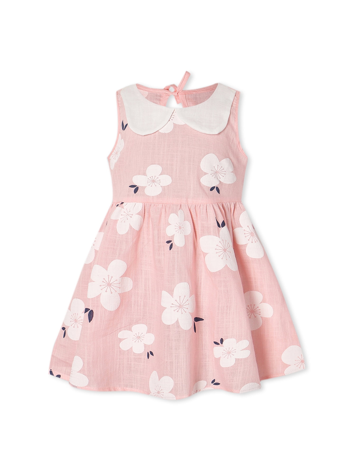 PatPat - PatPat Baby Girl Floral Allover Ruffle Collar Sleeveless Dress