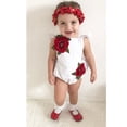 thumbnail image 3 of Douhoow 0-24M Baby Girl Romper Sleeveless Lotus Leaf Style Flower Print Jumpsuit, 3 of 9