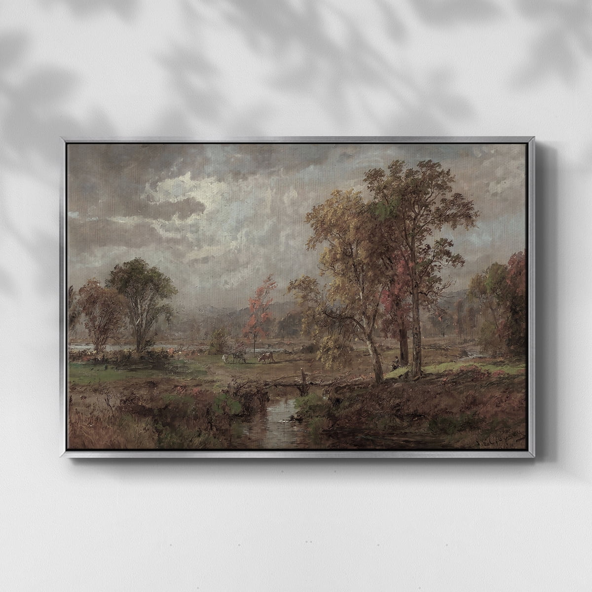 Vintage Landscape-CCCXXIV By Wexford Home Framed in Silver Wood Gallery Wrapped Canvas 25 in. x 37 in.