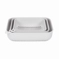 thumbnail image 1 of Kitchen Supplies，Kitchen Tools Plastic Basket Kitchen Sink Three-Piece Creative Basin Vegetable Washing Basket (Gray), 1 of 2