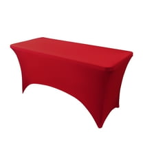Unique Bargains Spandex Tablecloth 1 Pack Table Cover for 4 Foot Table Red 6FT