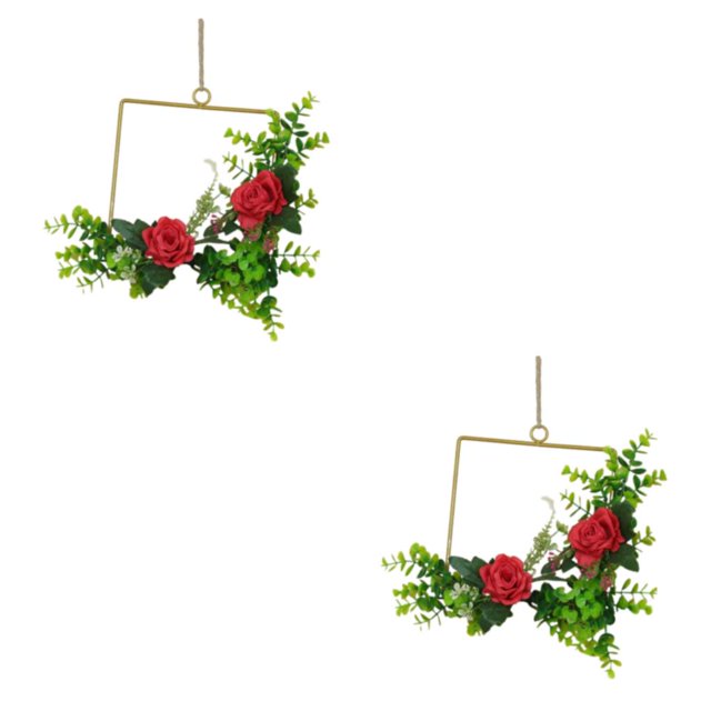 Bearachild Decoraciones de boda: fácil de limpiar, bajo mantenimiento, larga duración, elegante flor artificial, interior o exterior, rosa roja Rosa roja cuadrado 2Conjunto