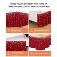 thumbnail image 6 of Christmas Snowflake Bed Skirt Queen Size 16&nbsp;Inch Drop, Red Gradient Wrap Around Dust Ruffle Bedskirts, Wrinkle & Fade Resistant Easy Fit Bedskirt with Adjustable Elastic, 6 of 8