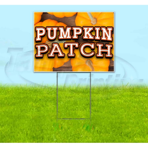 Pumpkin Patch V2 (18" x 24") Yard Sign, Includes Metal Step Stake