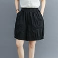 thumbnail image 2 of AherBiu Shorts Larges pour Femmes Amples en Coton Lin Été Légers avec Poches, 2 of 5