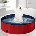 thumbnail image 2 of Patiojoy 63" Red Indoor Outdoor Portable Leakproof Foldable Dog Pet Pool Kiddie Bathing Tub, 2 of 10