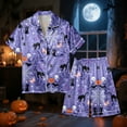thumbnail image 5 of Sunbona Halloween Print Pajama Soft Loungewear Sleepwear Nightwear soft comfortable pajamas Costume Party Outfit Comfortable Long Sleeve Top Pants，sizes 2-3x, 5 of 5