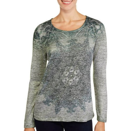 White Stag - Women's Long Sleeve Graphic Top - Walmart.com
