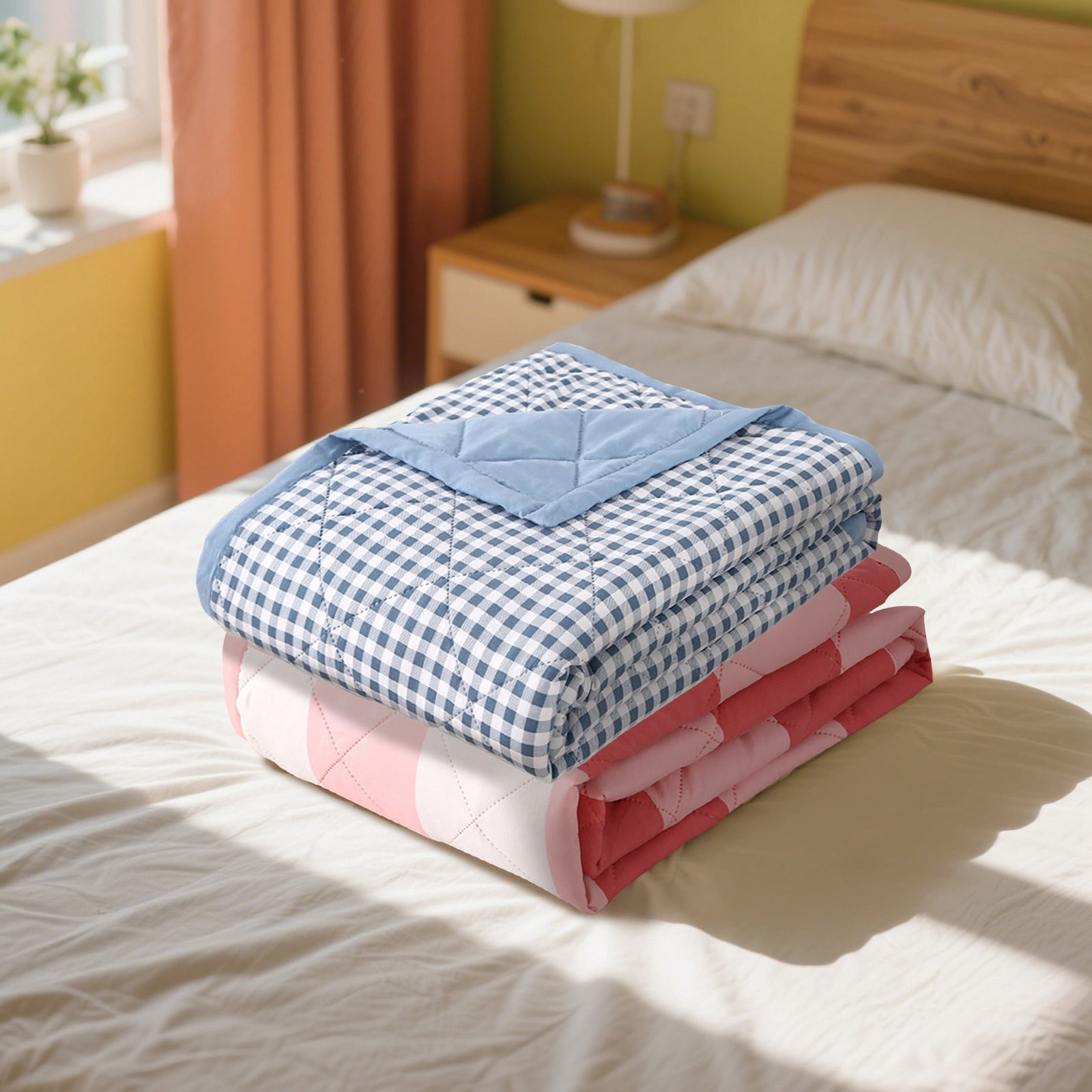 Quilt Blanket Twin Winter, Sleep Skin Friendly Washed Cotton Cool Comforter Summer Thin Comforter 78.74x59.05in, Bed Blankets for Twin