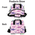 thumbnail image 3 of Herdesigns Purple Pinks Dinosaur Insulated Lunch Bag for Women Men Adults Large Reusable Lunch Box Leakproof Portable Cooler Tote Bags with Adjustable Shoulder Strap, 3 of 5