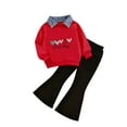 thumbnail image 4 of Hessimy Toddler Boys Girls Spring Summer 2Pcs Long Sleeve Soft Comfortable Sleepwear Pajamas Tops Pants Casual Homewear, Home Comfort(O,3-4 Years), 4 of 4