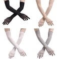 thumbnail image 4 of 1Pair Women Mesh Seamless Finger Pantyhose Gloves Long Sheer Transparent Gloves Full Finger Mitten Cosplay Party Supplies, 4 of 5