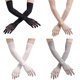thumbnail image 4 of 1Pair Women Mesh Seamless Finger Pantyhose Gloves Long Sheer Transparent Gloves Full Finger Mitten Cosplay Party Supplies, 4 of 5
