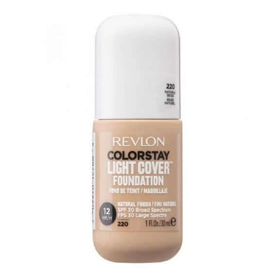 Revlon Colorstay Light Cover Foundation, Natural Finish, SPF 30, #220 Natural Beige