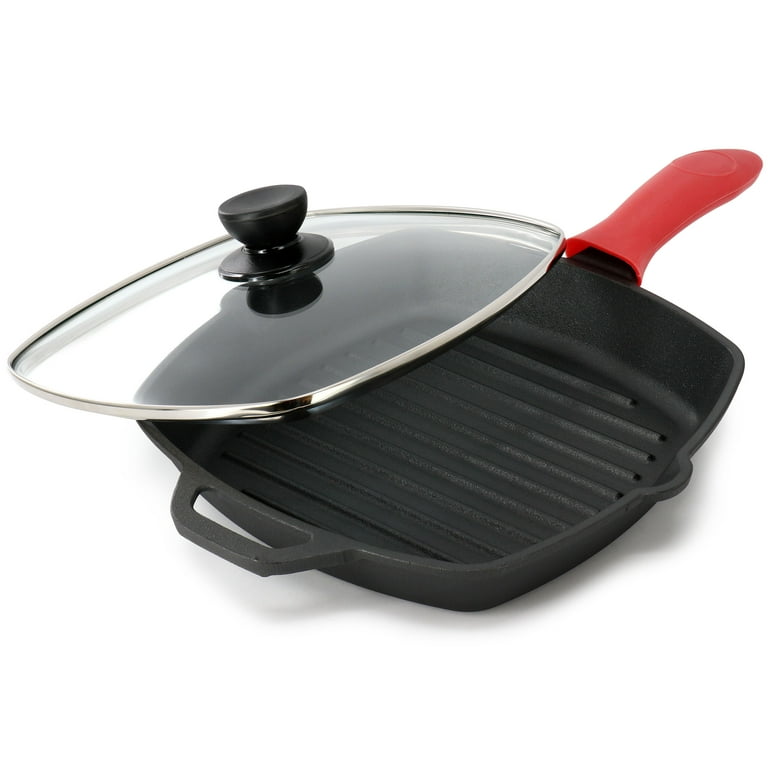 MegaChef Square Oven Safe Cast Iron Griddle Pan
