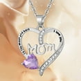thumbnail image 3 of Mom Necklace I Love You Mom Gifts Mother's Day Gifts 925 Sterling Silver Necklace Birthstone Necklace for Mom Birthday Gifts for Mom Gifts from Daughters Son Gifts For Women （G-White), 3 of 5