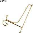 thumbnail image 3 of uxcell Plate Stand for Display, 7 Inch 2Pcs Iron Decorative Plate Holder Metal Easel Folding Display Stand for Photo Picture Frame, Gold, 3 of 5