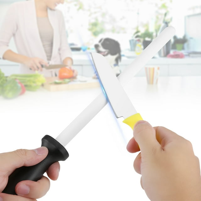 8 Inch Ceramic Sharpener, Professional Ceramic Sharpener Sharpener Rod With ABS Handle And Integrated Hanging