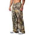 thumbnail image 4 of Camo Wide Leg Sweatpants for Men Loose Streetwear Jogger Pants with Hand Pockets for Outdoor Hunting Camel M, 4 of 7