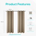 thumbnail image 2 of White Classic [2-Panels] Cozlo Blackout Curtains for Bedroom with Grommet Black Out Room Darkening Window Curtains Thermal Insulated Drapes (42x84 inch, Beige), 2 of 5