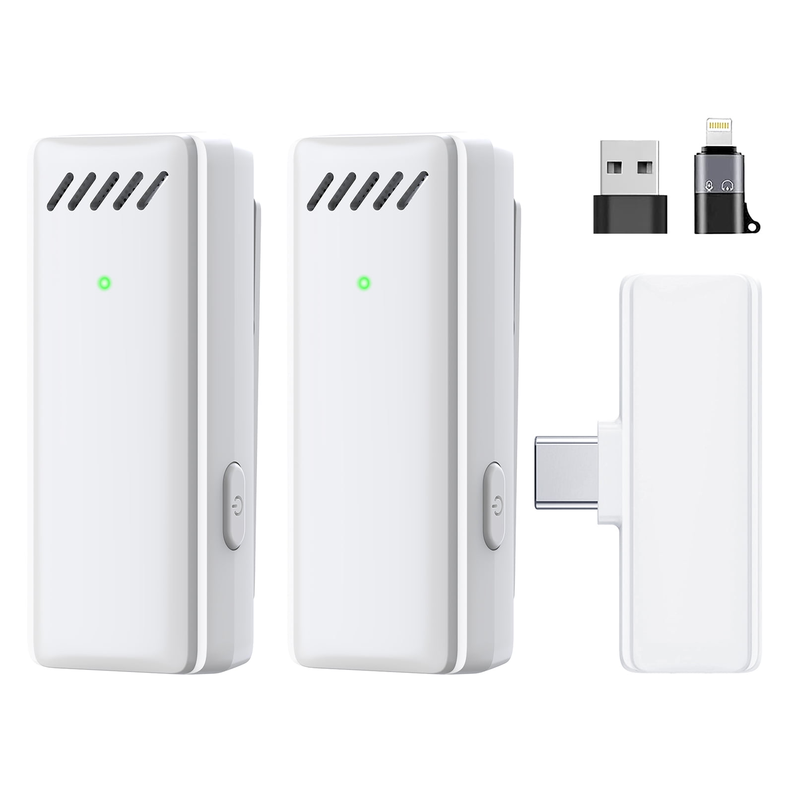 NEWWARE 2 Pack Wireless Lavalier Microphones for Android/iPhone