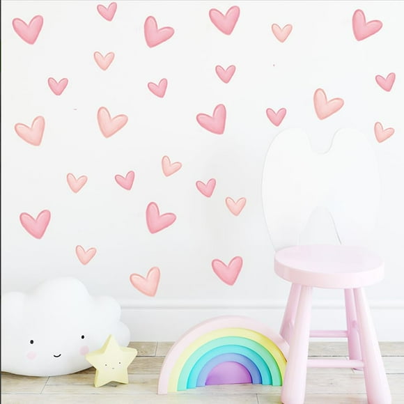 PVC Self Adhesive Heart Pattern Stickers Decorative Stickers Pearl Pink 225x145x0.3mm