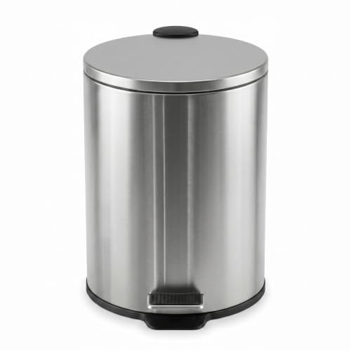 5‑Liter Round Soft‑Close Pedal‑Operated Bathroom Wastebasket